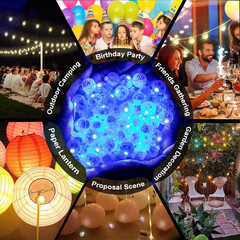 50pcs Blue LED Balloon Light, Round LED Ball Lamp Tiny Led Lighting Decoratio…