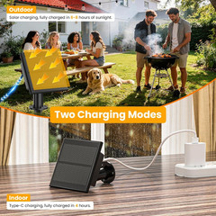 50FT Solar String Lights Outdoor Waterproof IP65 with Usb-Charging , Solar Power