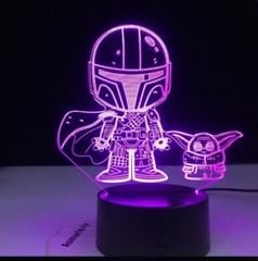 BABY YODA Mandalorian 3D LED Star Wars Night Light Night DISNEY