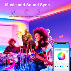 200ft Bluetooth RGB LED Strip Lights Music Sync App Remote Control 2 Rolls