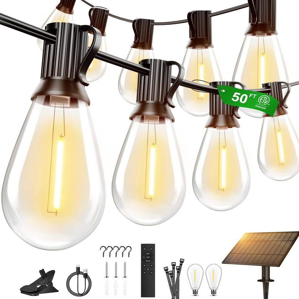 Outdoor String Lights, 50FT Patio Lights with 22 Shatterproof S11 Bulbs (2 Sp…