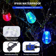 50FT Color Changing Outdoor String Lights APP Remote Waterproof Patio Decor