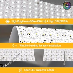 Lichaser 4 Pack LED Backlight Sheet White 6000K 24V 36W, Dimmable LED Panel S…