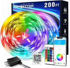 LED Strip Lights 200 Ft (2 Rolls of 100 Ft), Smart App Control Lighting Bedroom