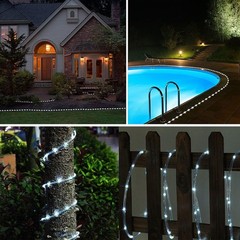39FT Solar Rope Lights Outdoor Waterproof LED Garden Fairy Light PVC Tube Light