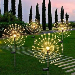 150 LED Solar Firework Lights Outdoor Waterproof Path Lawn Garden Decor Lamp