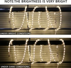 33FT 360 LED Rope Lights Outdoor Waterproof, Connectable and Flexible Clear T…