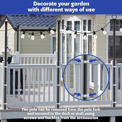 4 Pack 10 Ft Heavy Duty Metal String Light Poles Adjustable Outdoor Lighting Sta