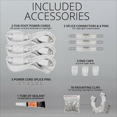 150ft Heavy Duty LED Rope Light Kits Cuttable Indoor Outdoor 120V w/Accessories