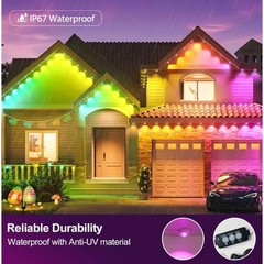 50/100/150FT Smart Permanent Outdoor LED Eaves Lights IC+RGB APP/Remote Control