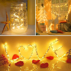 24/12X 20 LEDs 6.6ft Battery Operated Mini Copper Wire String Fairy Lights Decor
