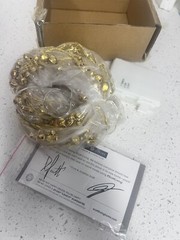 Scott Living Gold Jingle Bell Garland w/ LED Fairy Lights NEW