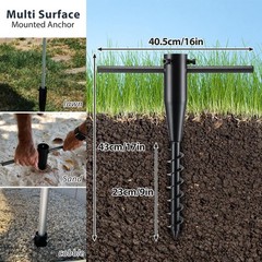 Euijoip 10Ft String Light Poles Spiral Ground Stakes 38Mm Adjustable Height