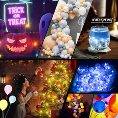 50pcs Blue LED Balloon Light, Round LED Ball Lamp Tiny Led Lighting Decoratio…