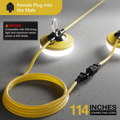 LED Construction String Lights 100FT, 10000 LM, 5000K Daylight LED String Work L