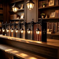 3PC Library Lantern Decorative Lamp Bookshelf Reading Nook Lamp For Book Lovers
