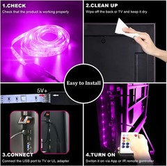 20ft Smart LED Strip Lights for Gaming & TV with App Control and Timer Functions