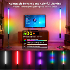 4 Pack RGB DJ Tube Lights 4Ft LED Video Stick Lights with Stand 5000Mah Battery