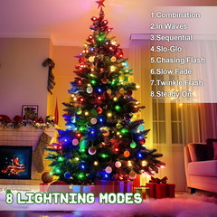 Battery Operated Christmas String Lights 100 LED 33ft, 2 Pack Timer
