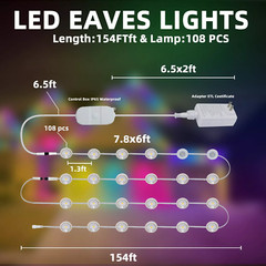 Permanent LED Outdoor Lights, RGB Outdoor Lights 150FT with 108 LED Eaves Lights