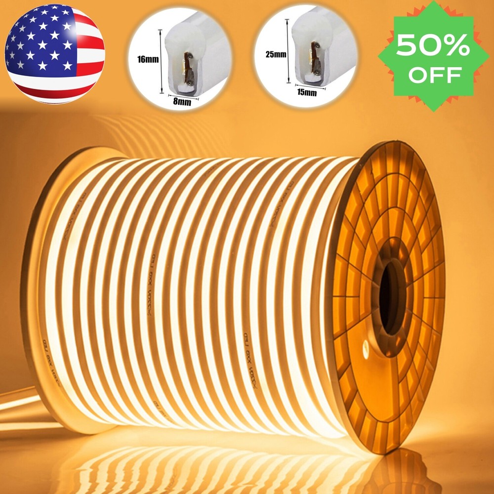 110V IP67 LED Neon Rope Light Strip Waterproof Tube Building Home Outdoor Decor