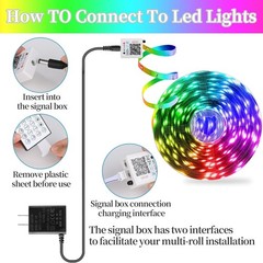 Smart LED Strip Lights 25FT w/ 44 Keys IR Remote App Control Adhesive Backing