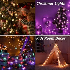 20Ft 40LED Color Changing Star String Lights with Remote for Bedroom Kids Room