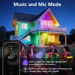 300FT RGB Outdoor Eaves Lights, App Control, IP67 Waterproof, Garden & Party …