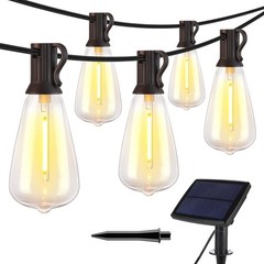 Solar String Lights 100FT, ST38 Shatterproof Bulbs Waterproof for Patio Garden