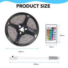 16.4Ft LED Strip Lights, Smart Light IR Remote Control, RGB LED 1 ROLL