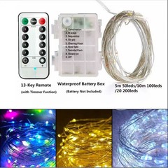 2 packs LEDs Battery Operated Mini LED Copper Wire String Fairy Lights W Remote