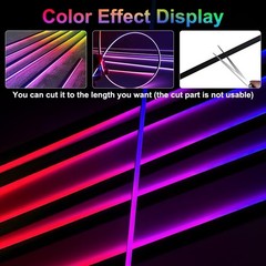 Acrylic Interior Car Ambient Lighting, Interior RGB LED Strip Kit with Music Syn