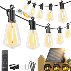 Brightown 202FT Solar String Lights Outdoor Waterproof, Patio Lights with Remote