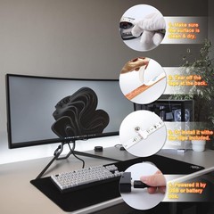 16.4FT Daylight White LED Strip Light with USB Plug+Battery Box Operated, 6000K