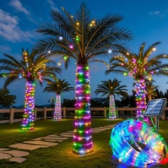 39FT Solar Rope Lights Outdoor Waterproof LED PVC Tube Fairy String Light Garden