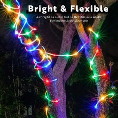 Colorful 8-Mode LED Outdoor Waterproof Rope Light 10′ 20′ 25′ 50′ 100′ 150′ ft