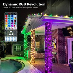 Brizled Color Changing Christmas Lights, 33ft 100 LED RGB Light String with