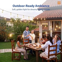 50FT Outdoor String Lights ST38 LED with Remote Waterproof Dimmable