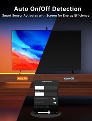 TV LED Backlight with Sensor, 14.7ft Cuttable RGB Lights That Change with TV