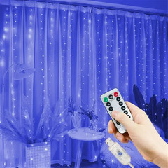 3/6M USB LED Curtain 8Modes Remote Control Lights Holiday Wedding Garland for Be