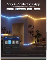 Govee RGBIC LED Strip Lights 32.8ft w Covers Smart Lights with APP Control H61B6