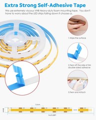 Art Deco USB Powered COB LED Strip Lights – 1M 320Leds for Stylish Illumination