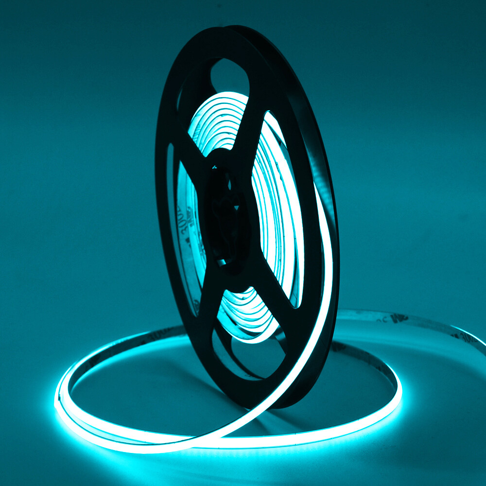 Super Slim 3mm Width COB Tape Lights Ice Blue Color 12V LED Light Strip 480LED/m