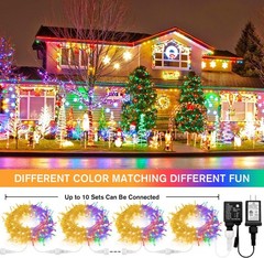 33ft 100 LED Color Changing String Lights Plug in, Warm White & Multicolor Ch…