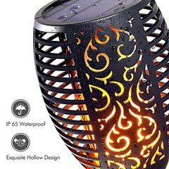 4 Pack Larger Solar Torch Lights with 96 LED, IP65 Waterproof Outdoor Flicker…