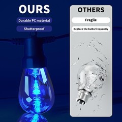 50FT Color Changing Outdoor String Lights APP Remote Waterproof Patio Decor