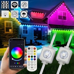 100FT Permanent OutdoorRGB LED Lights APP/Remote Control IP65 Waterproof Vibrant