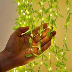 2M 20LED Willow Curtain String Lights Battery Copper Wire Home Decoration