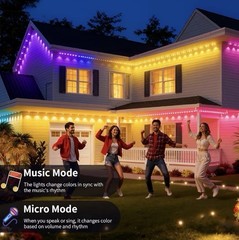 iHomey 50ft Smart RGB Outdoor Eaves Lights 30 LED Waterproof NEW