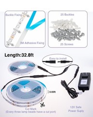 Onforu 65.6ft LED Black Light Strip 1200 Lamp Beads Non-Waterproof